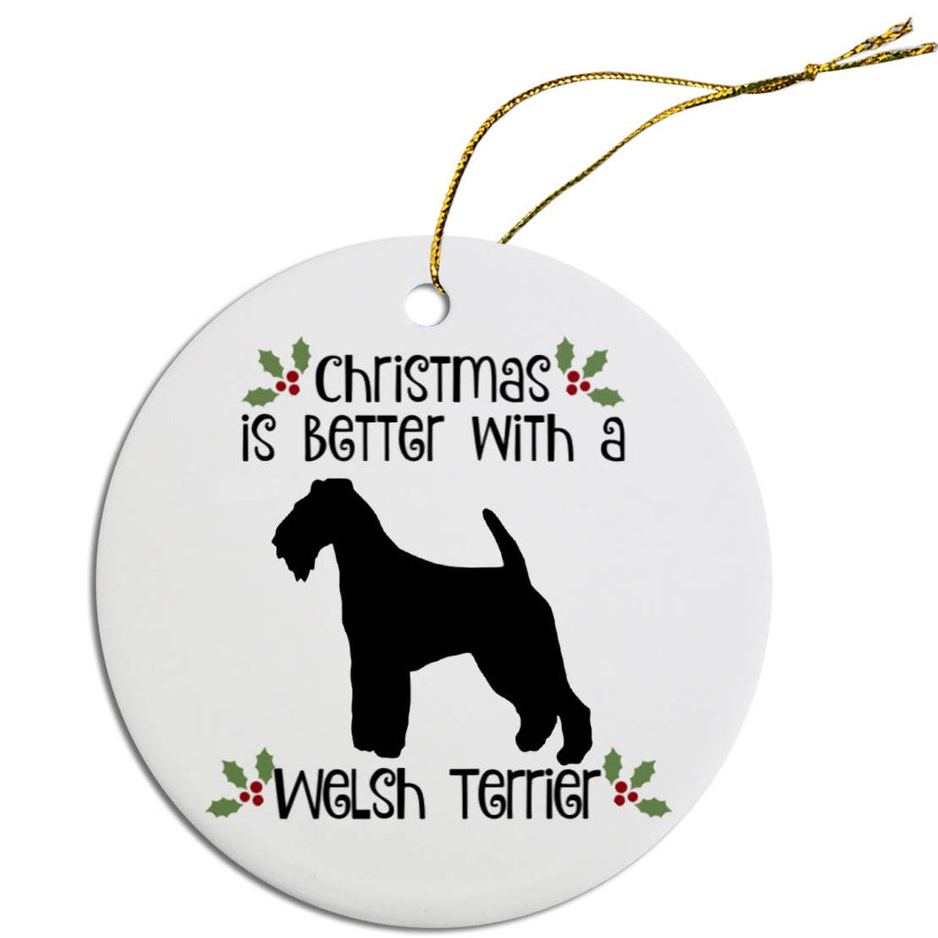 Welsh Terrier Round Christmas Ornament