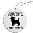 Affenpinscher Round Ceramic Christmas Ornament