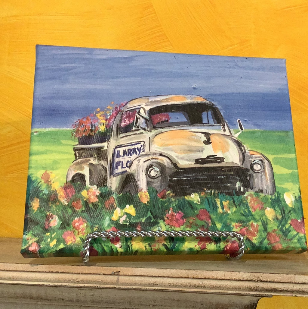 Flower Truck.  8” x 10” canvas print