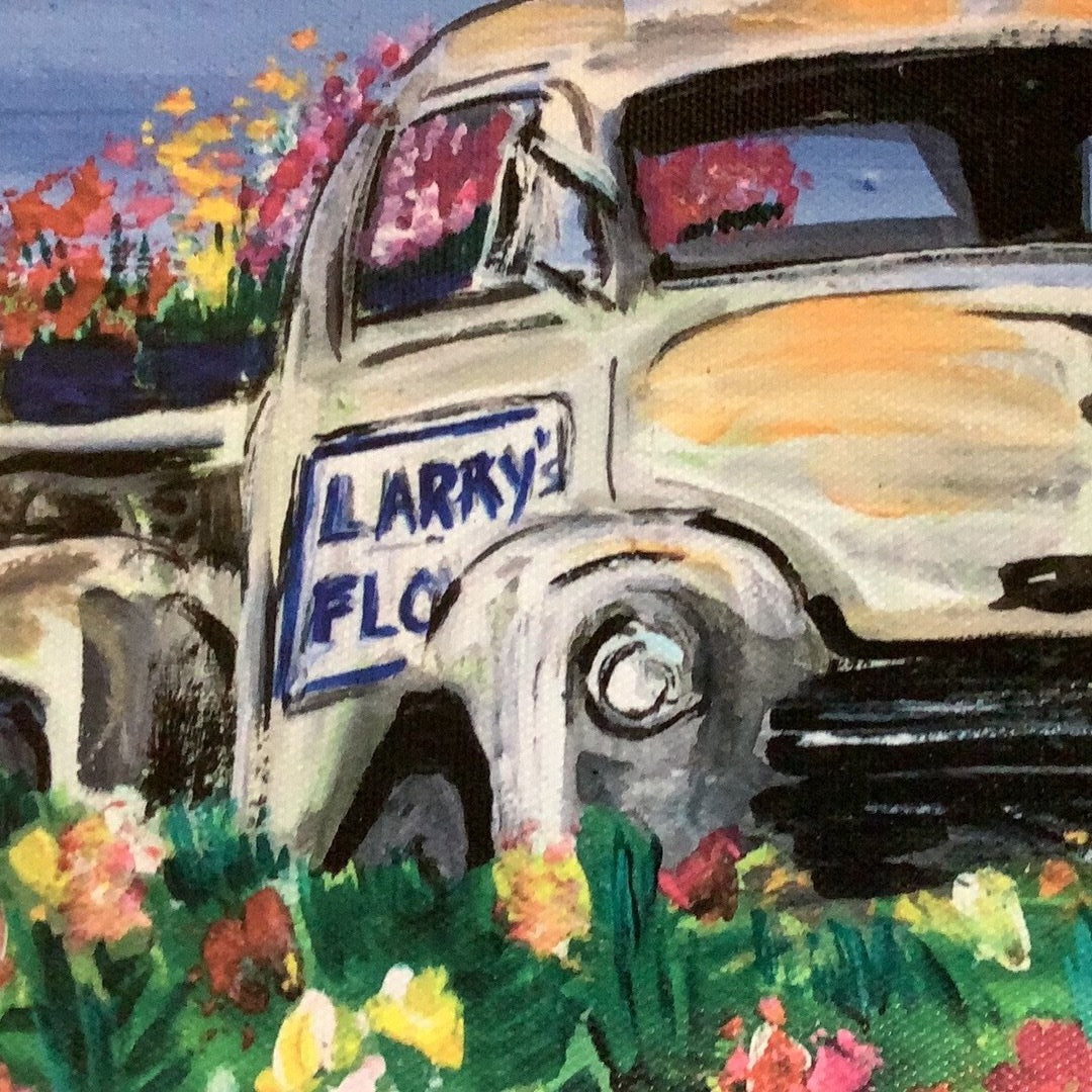 Flower Truck.  8” x 10” canvas print