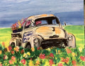 Flower Truck.  8” x 10” canvas print