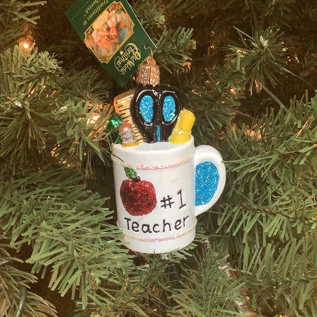 Best Teacher Mug Ornament - Old World Christmas
