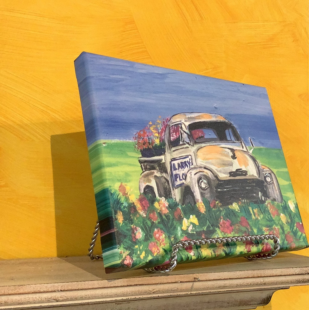 Flower Truck.  8” x 10” canvas print