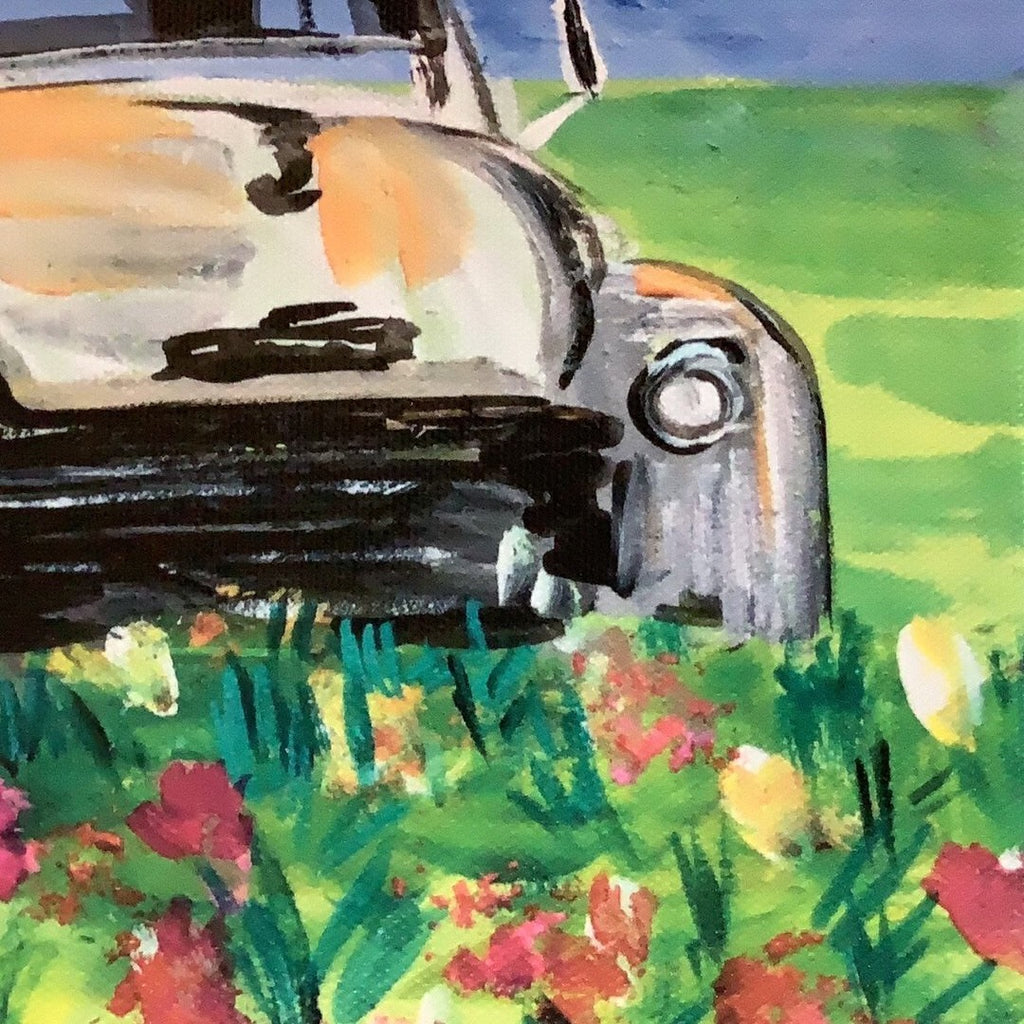 Flower Truck.  8” x 10” canvas print